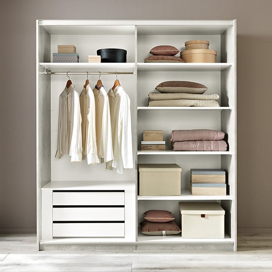 Jessica Small Gloss 2 Mirrored Sliding Door Wardrobe In White