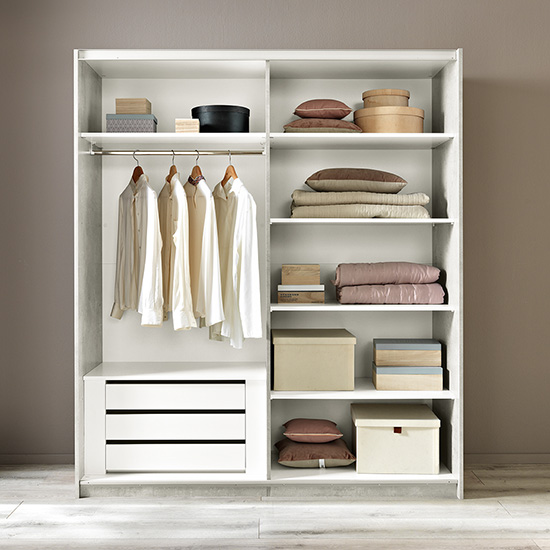 Jessica Small Gloss Sliding Door Wardrobe In White