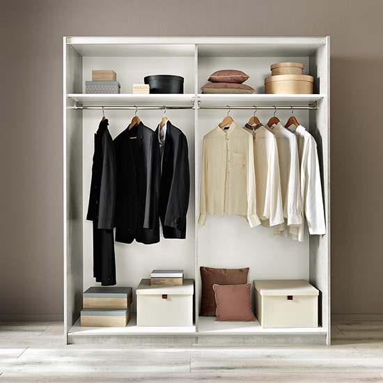 Jessica Small Gloss Sliding Door Wardrobe In White