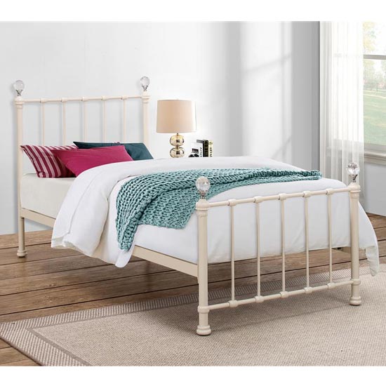 Photo of Jessica steel single bed in cream