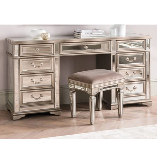 Jessica wooden mirrored large dressing table in taupe £1,059.95