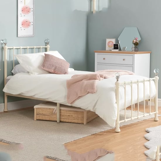 Read more about Jessika metal single bed in cream
