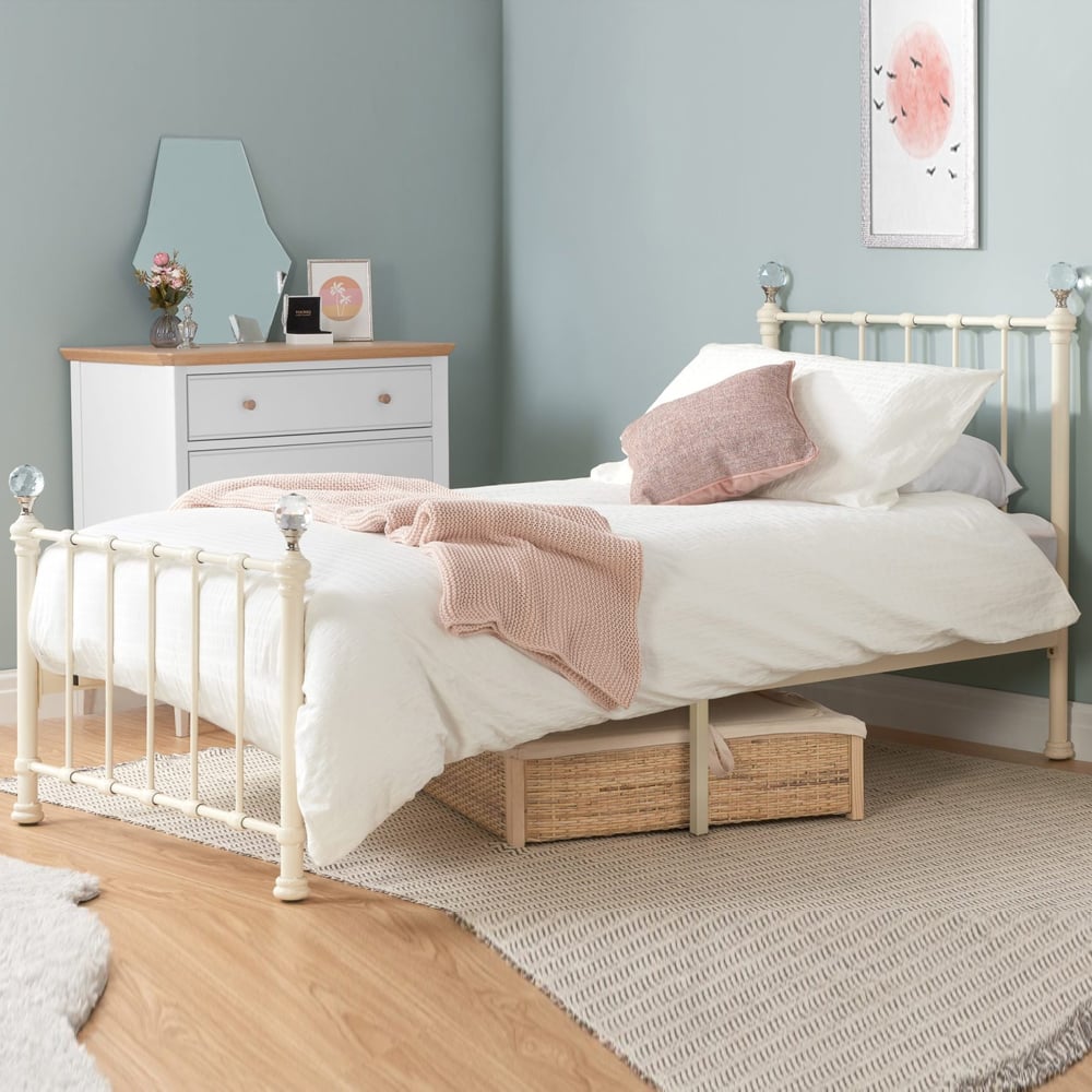 Jessika Metal Single Bed In Cream