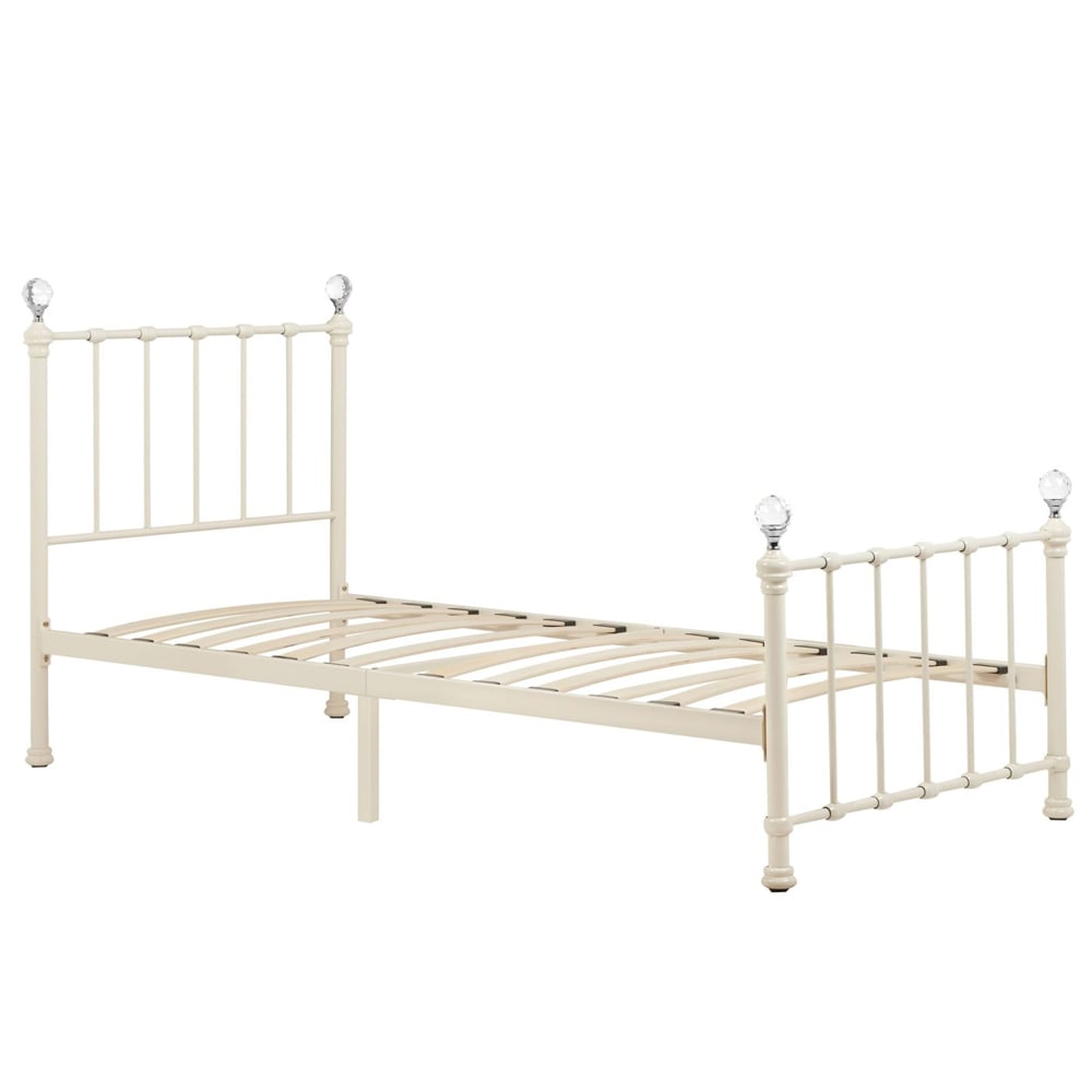 Jessika Metal Single Bed In Cream