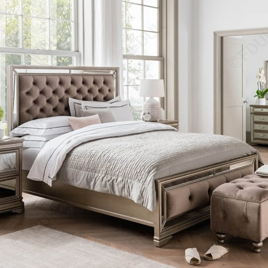 Read more about Jessika velvet king size bed in taupe