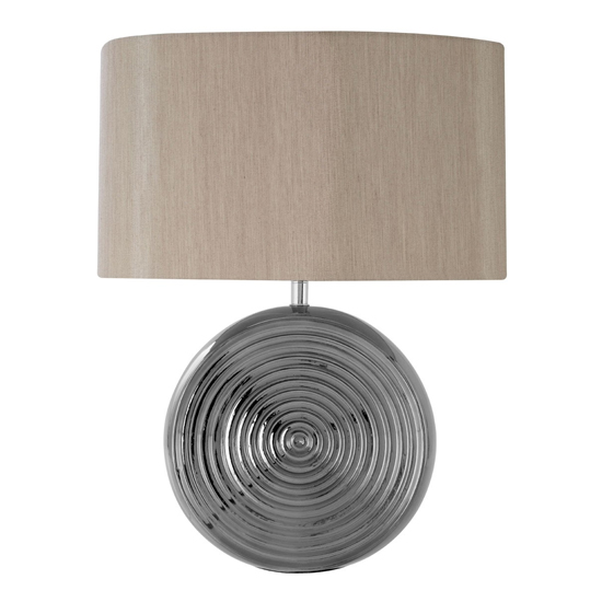 Jessima Natural Fabric Shade Table Lamp With Chrome Base