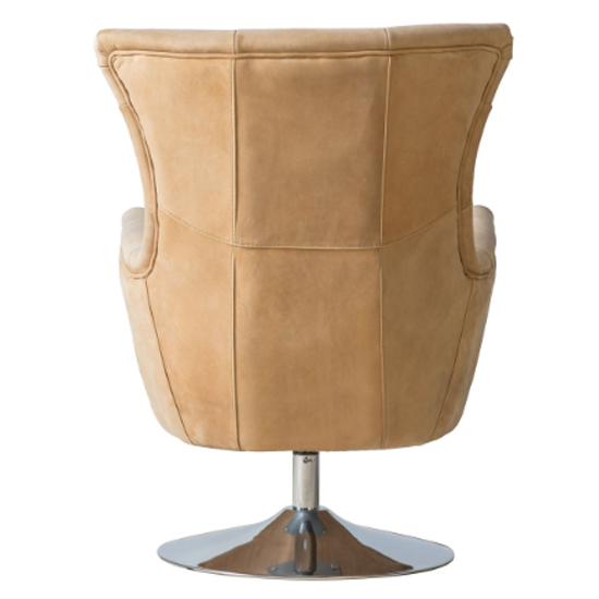 Jester Leather Lounge Chair With Swivel Base In Saddle Tan_5