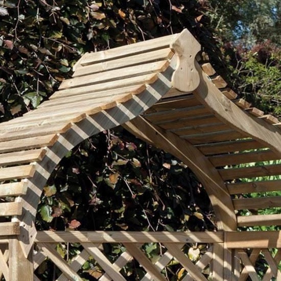 Jetra Wooden Arbour In Natural Timber With Open Slatted Roof_2