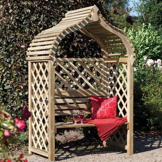 Product photograph of Jetra Wooden Arbour In Natural Timber With Open Slatted Roof from Furniture in Fashion