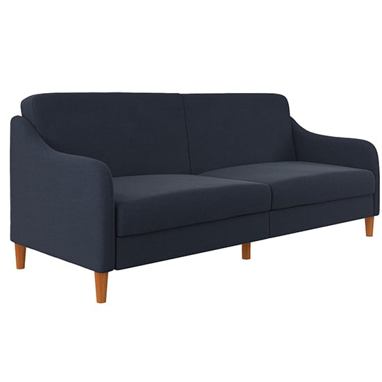 Jevic Linen Fabric Sprung Sofa Bed In Navy_4