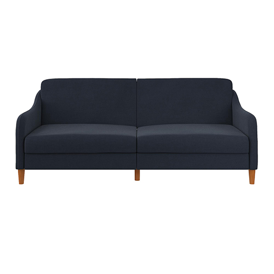 Jevic Linen Fabric Sprung Sofa Bed In Navy_5
