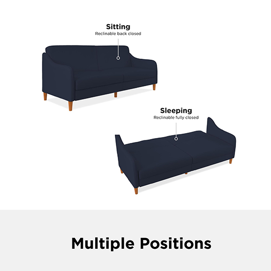 Jevic Linen Fabric Sprung Sofa Bed In Navy_7