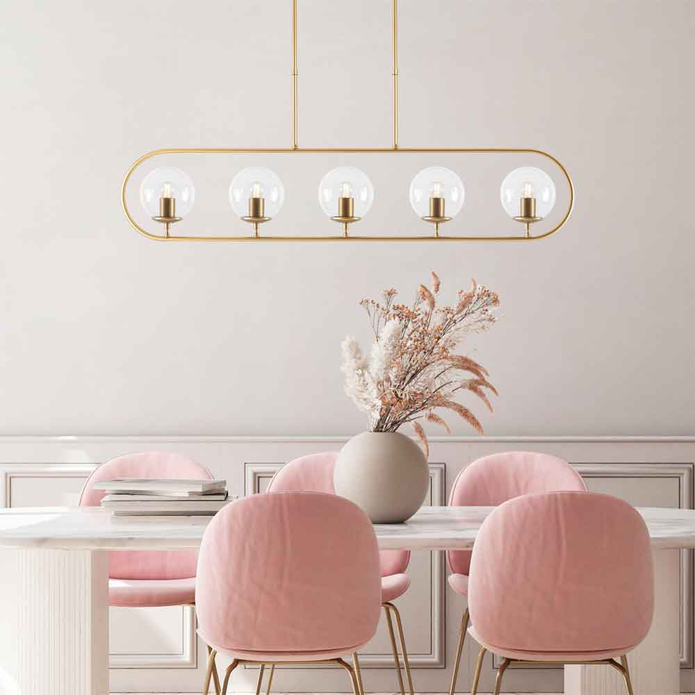 Jewel 5 Light Metal Ceiling Pendant Light in Gold