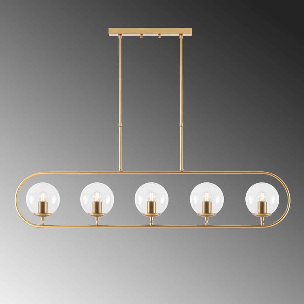 Jewel 5 Light Metal Ceiling Pendant Light in Gold