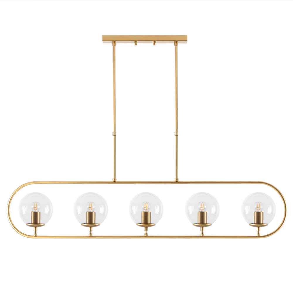Jewel 5 Light Metal Ceiling Pendant Light in Gold