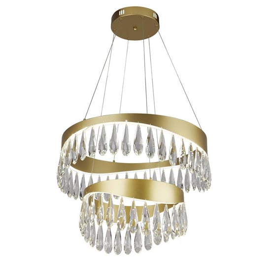 Product photograph of Jewel Led 2 Tier Crystal Ceiling Pendant Light In Gold from Furniture in Fashion