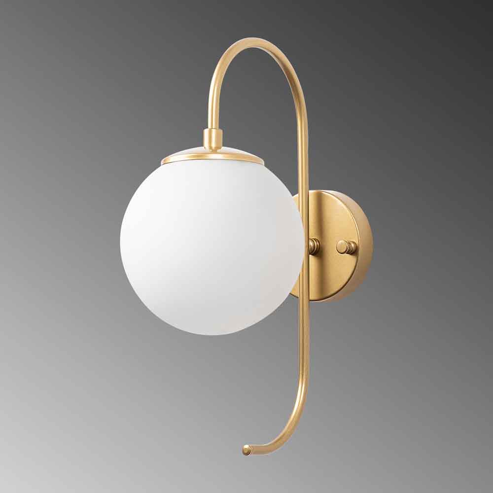 Jewel Metal Wall Lamp in Gold and White
