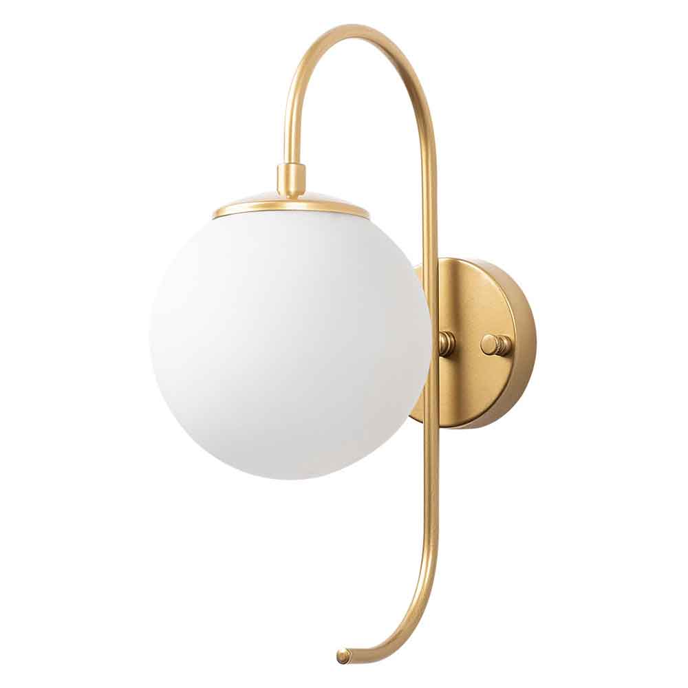 Jewel Metal Wall Lamp in Gold and White