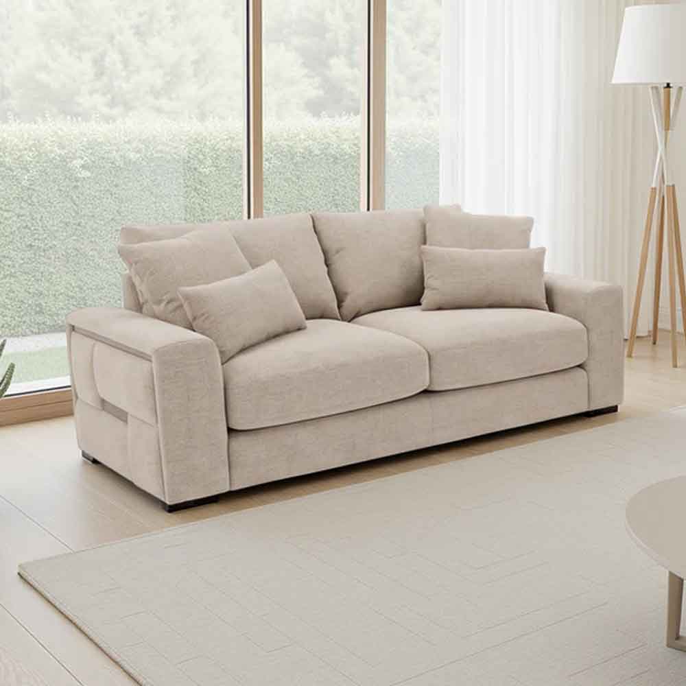 Jexaro Fabric 2 Seater Sofa in Beige