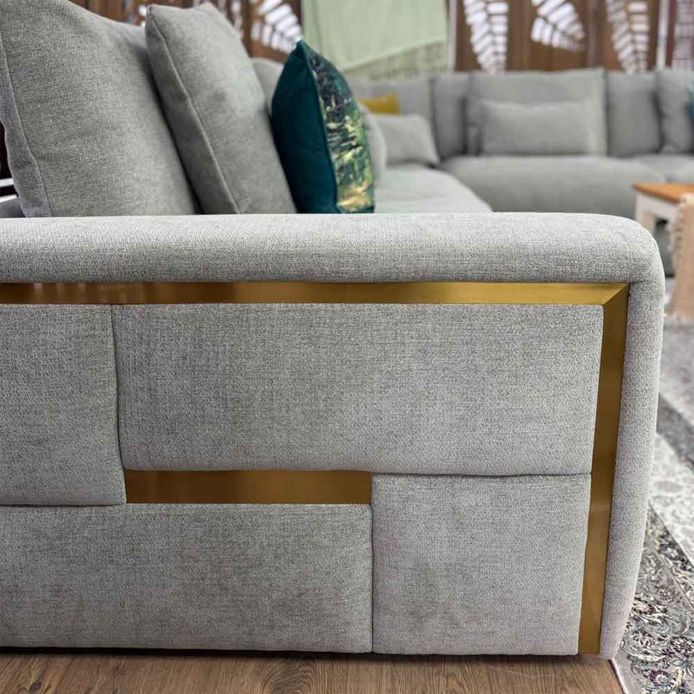 Jexaro Fabric Corner Sofa in Grey