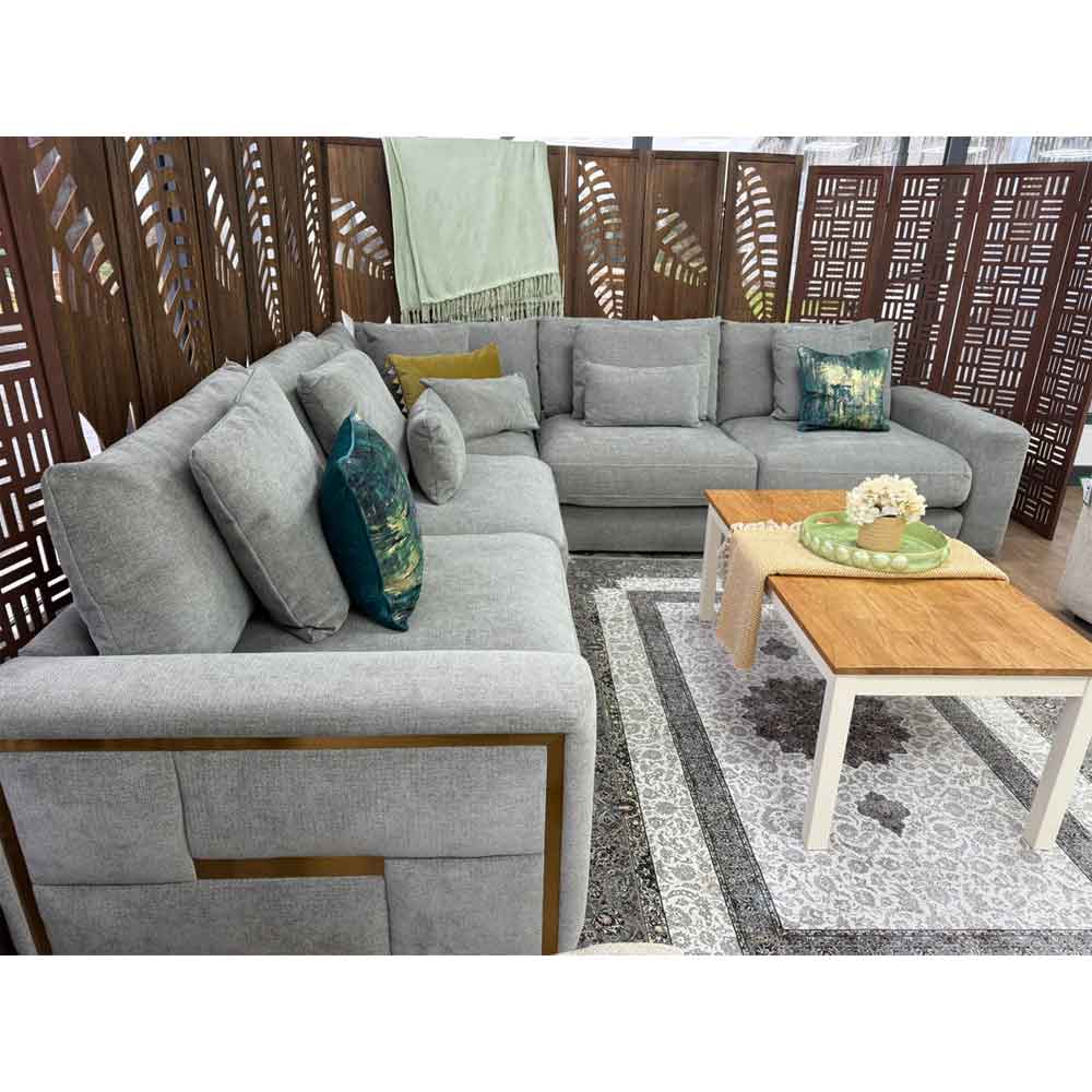 Jexaro Fabric Corner Sofa in Grey