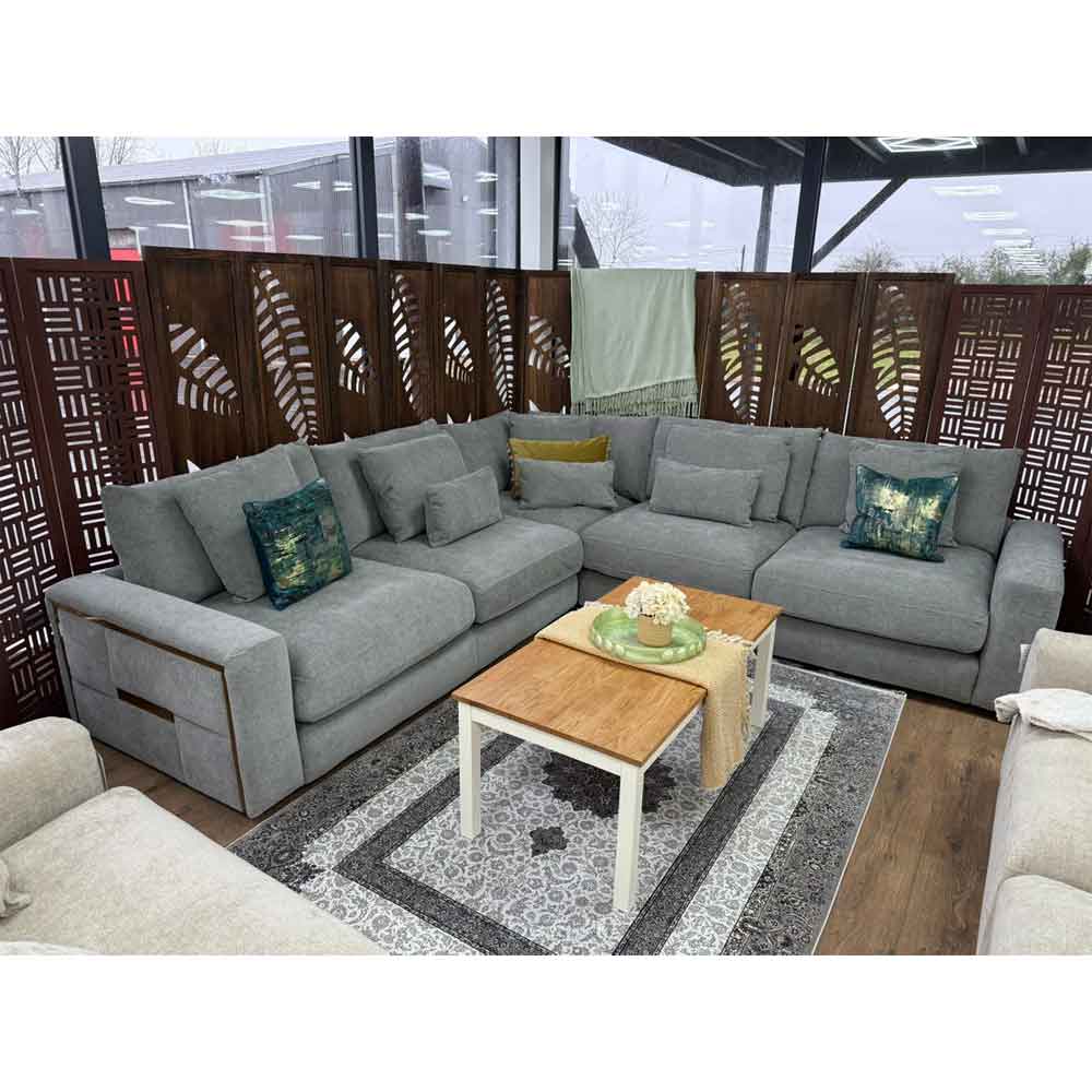 Jexaro Fabric Corner Sofa in Grey