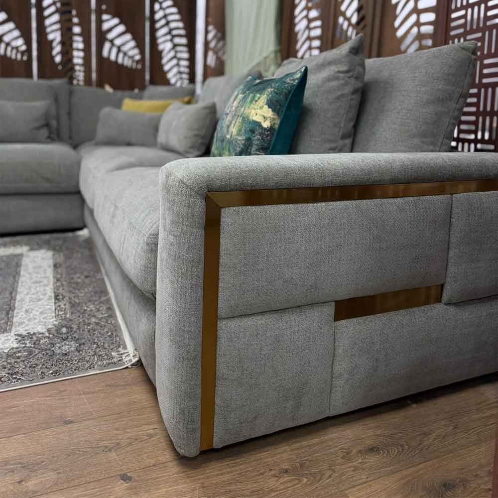 Jexaro Fabric Corner Sofa in Grey