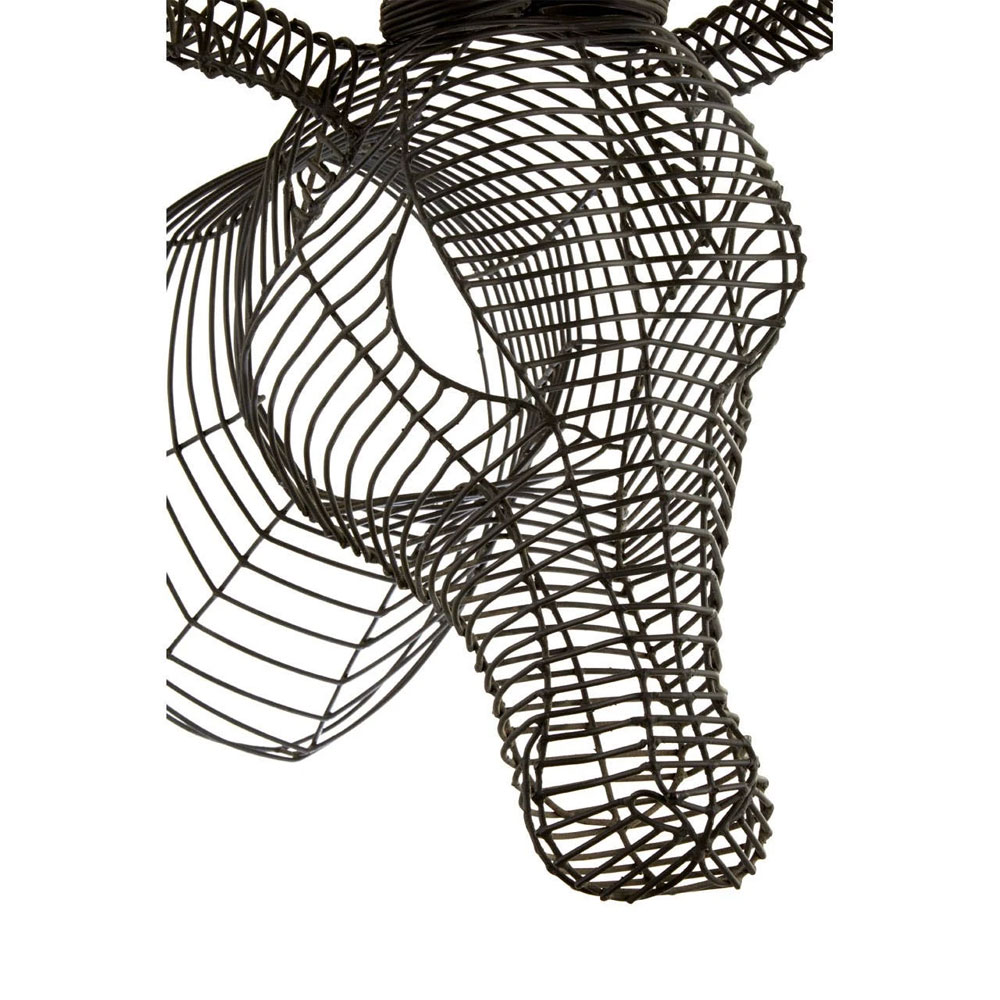 Jexon Black Wire Antelope Head Sculpture Wall Art