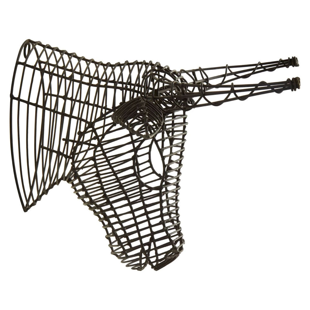 Jexon Black Wire Buffalo Head Sculpture Wall Art