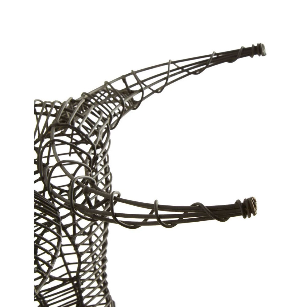 Jexon Black Wire Buffalo Head Sculpture Wall Art