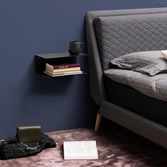 Product photograph of Jicama Dual Metal Wall Shelf In Matt Black from Furniture in Fashion