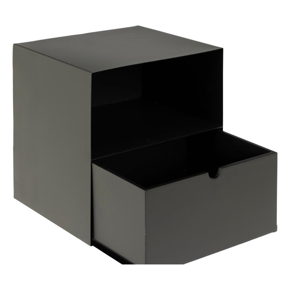 Jicama Metal Wall Hung Bedside Cabinet In Matt Black