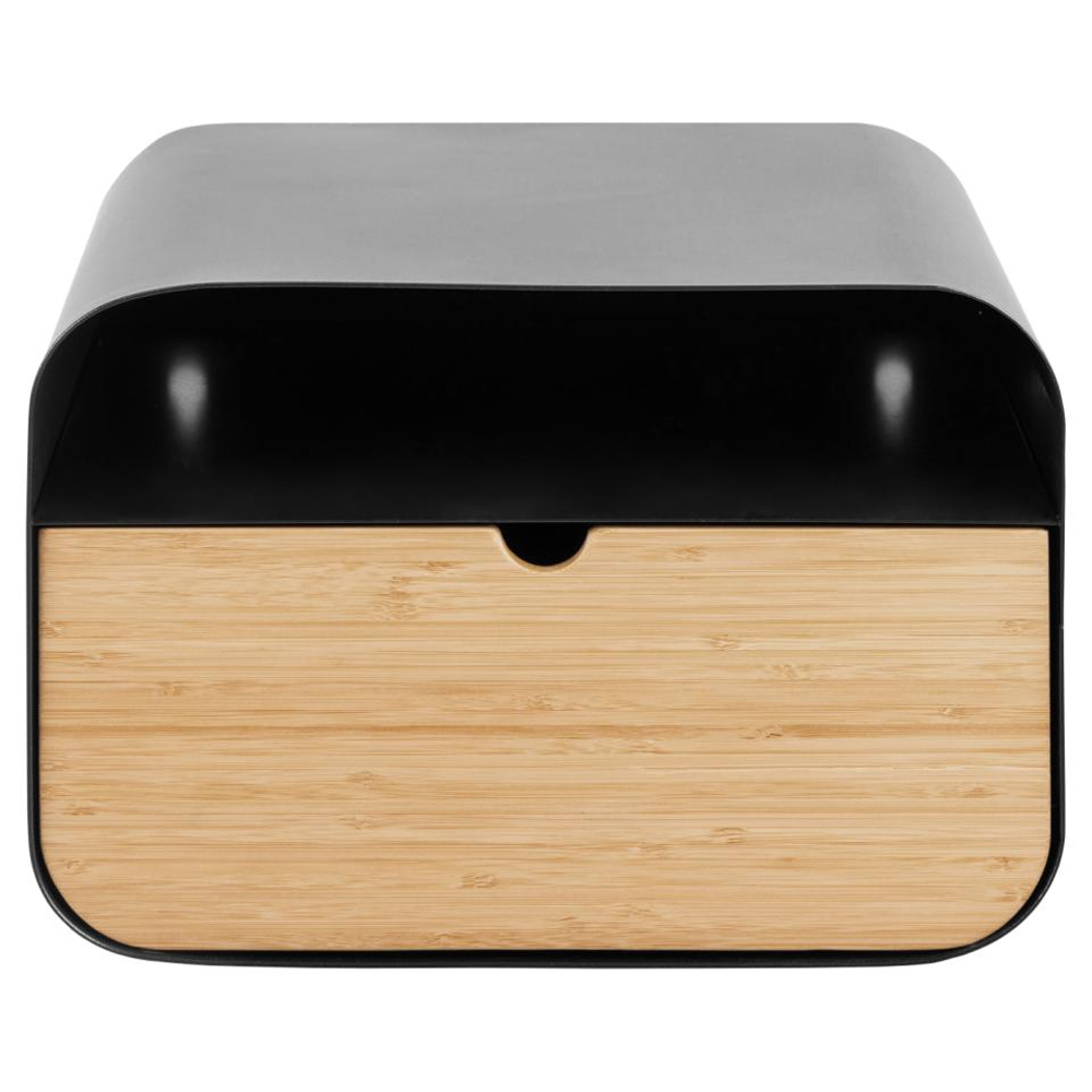 Jicama Metal Wall Hung Bedside Cabinet With Oak Drawer In Black