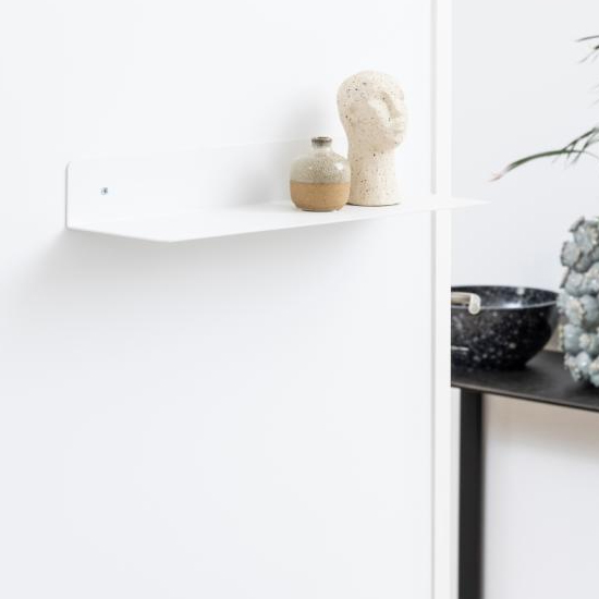 Jicama Single Metal Wall Shelf In Matt White