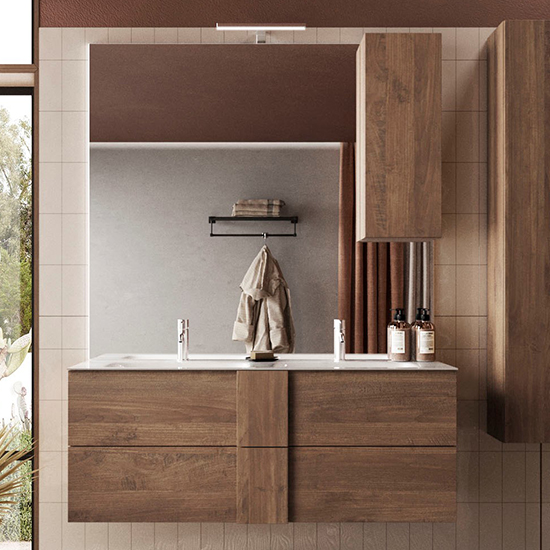 Product photograph of Jining 120cm Wooden Wall Bathroom Furniture Set In Mercury from Furniture in Fashion