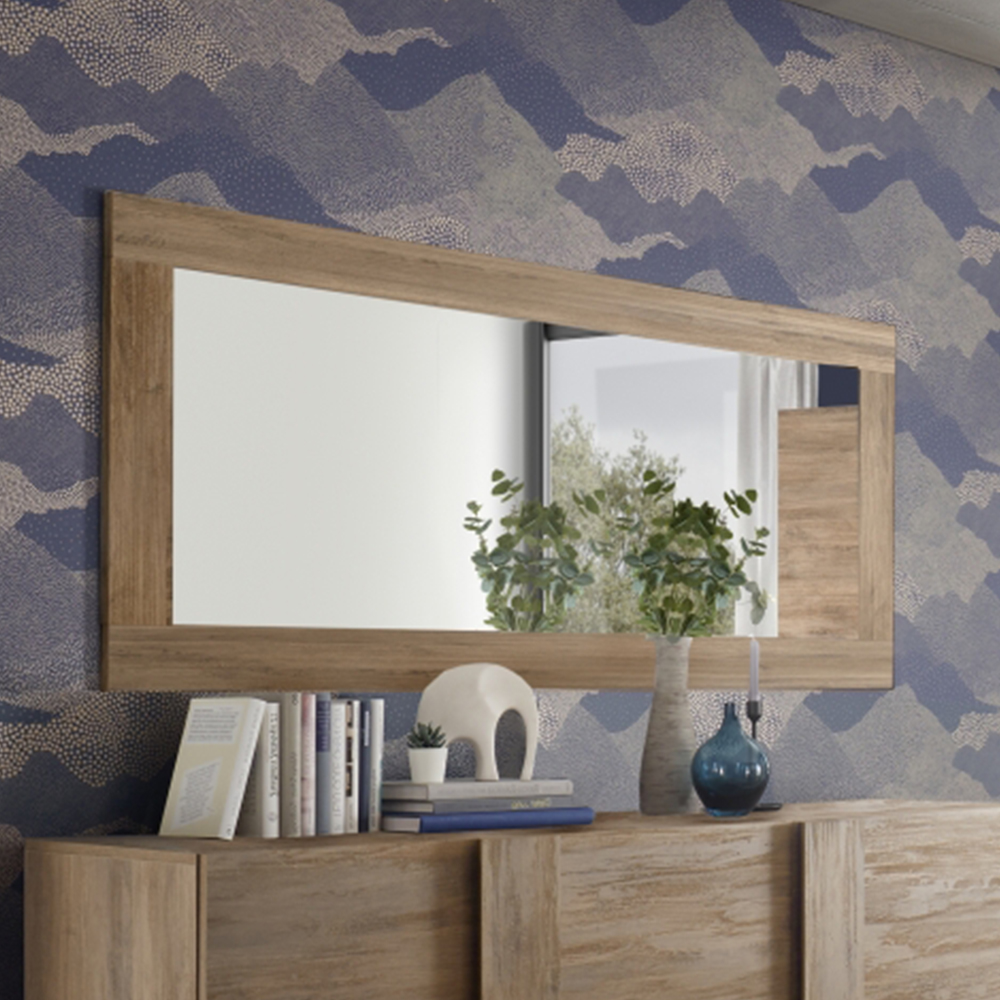 Read more about Jining bedroom wall mirror in mercure wooden frame
