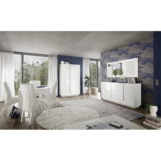 Jining High Gloss Sideboard With 3 Doors In White_4