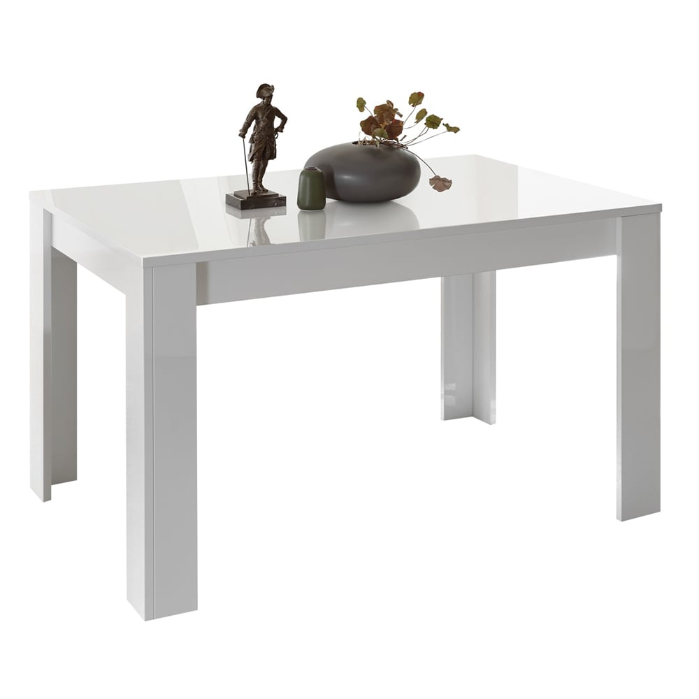 Product photograph of Jining High Gloss Rectangular Dining Table In White from Furniture in Fashion