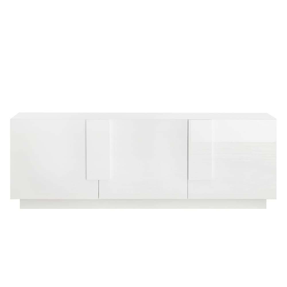 Jining High Gloss TV Stand With 3 Doors In White
