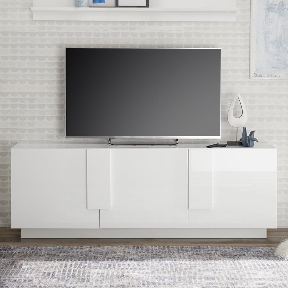 Read more about Jining high gloss tv stand with 3 doors in white