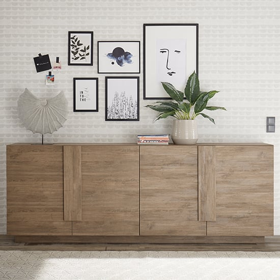 Product photograph of Jining Wooden Sideboard With 4 Doors In Oak from Furniture in Fashion