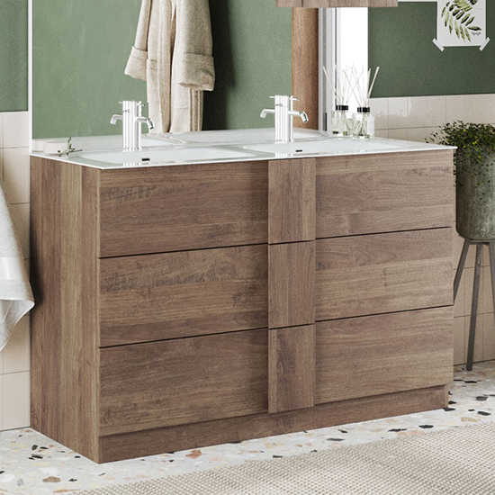 Read more about Jining wooden 120cm floor vanity unit and 3 drawers in mercury