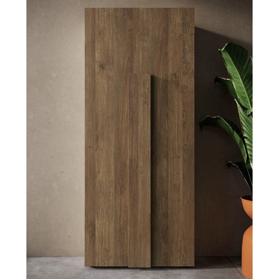 Product photograph of Jining Wooden Coat Hanger Cabinet With 2 Doors In Mercury Oak from Furniture in Fashion