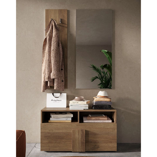 Jining Wooden Hallway Furniture Set In Mercury Oak thumbnail
