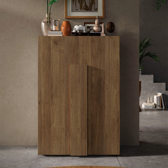 Jining Wooden Shoe Storage Cabinet With 2 Doors In Mercury Oak thumbnail