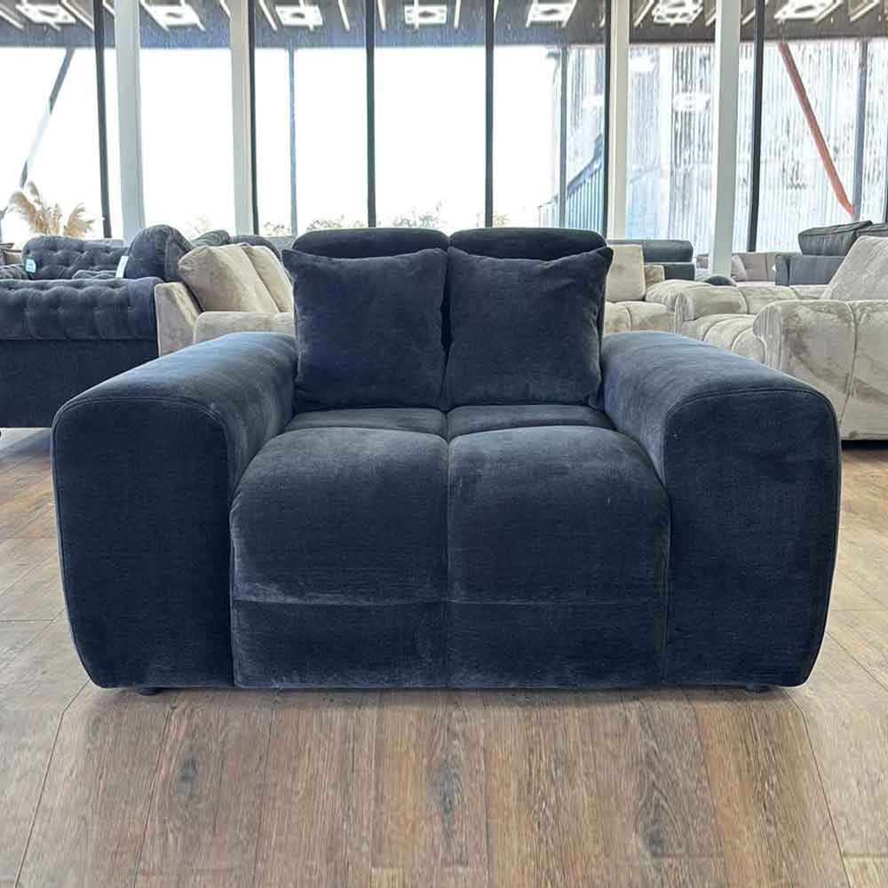 Jisaro Fabric 1 Seater Sofa in Black
