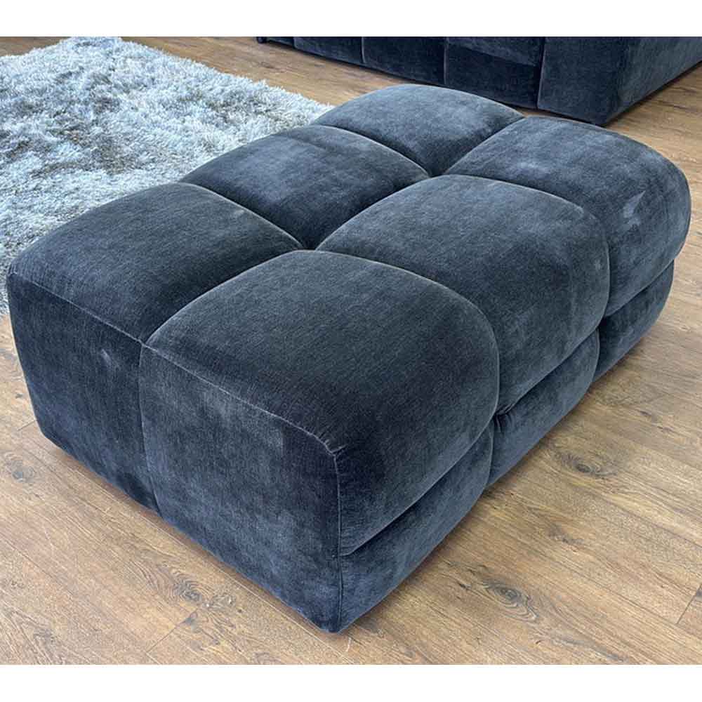 Jisaro Fabric Footstool in Black