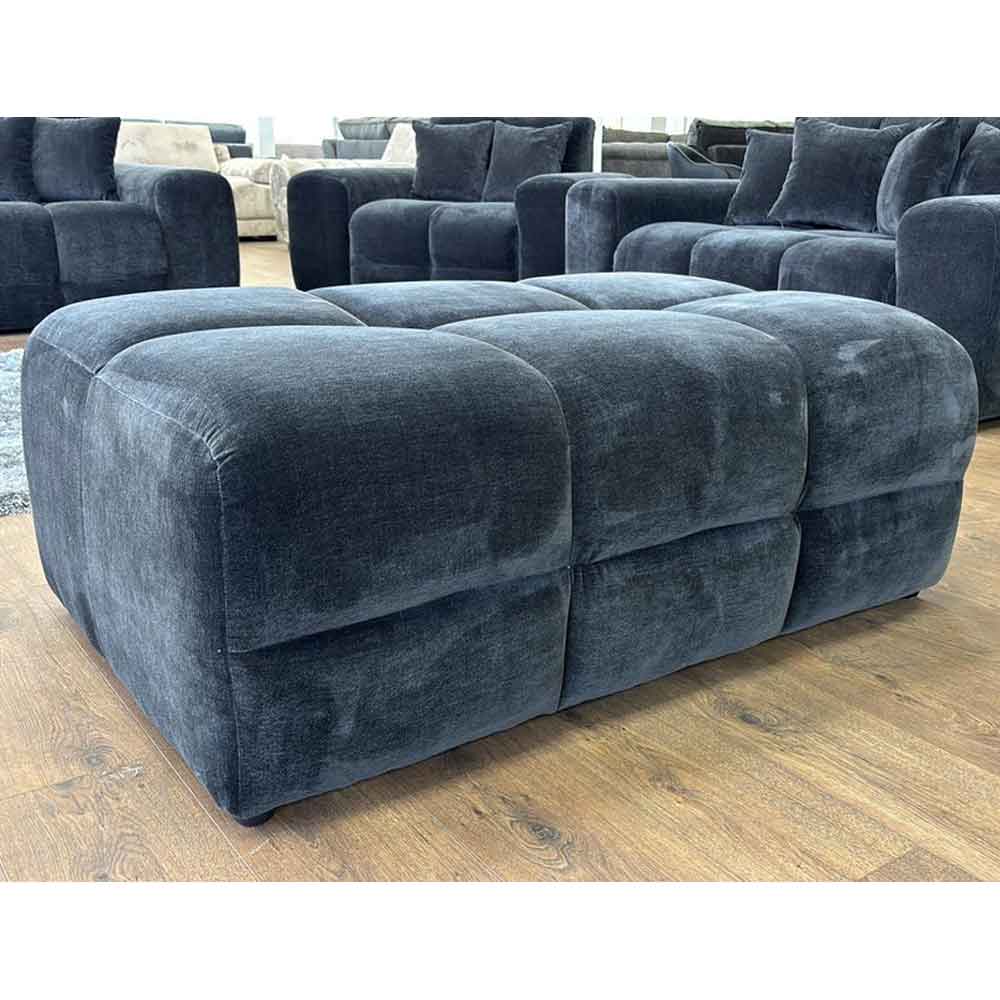 Jisaro Fabric Footstool in Black
