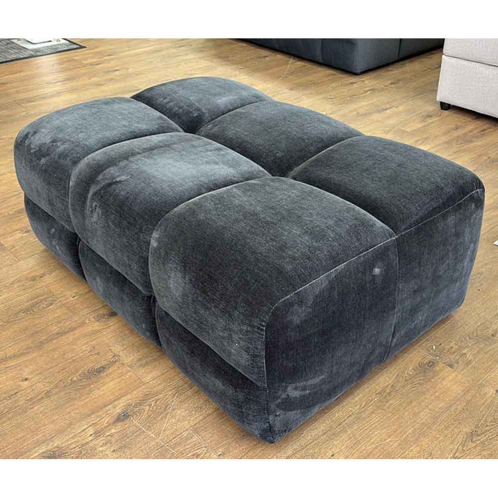 Jisaro Fabric Footstool in Black