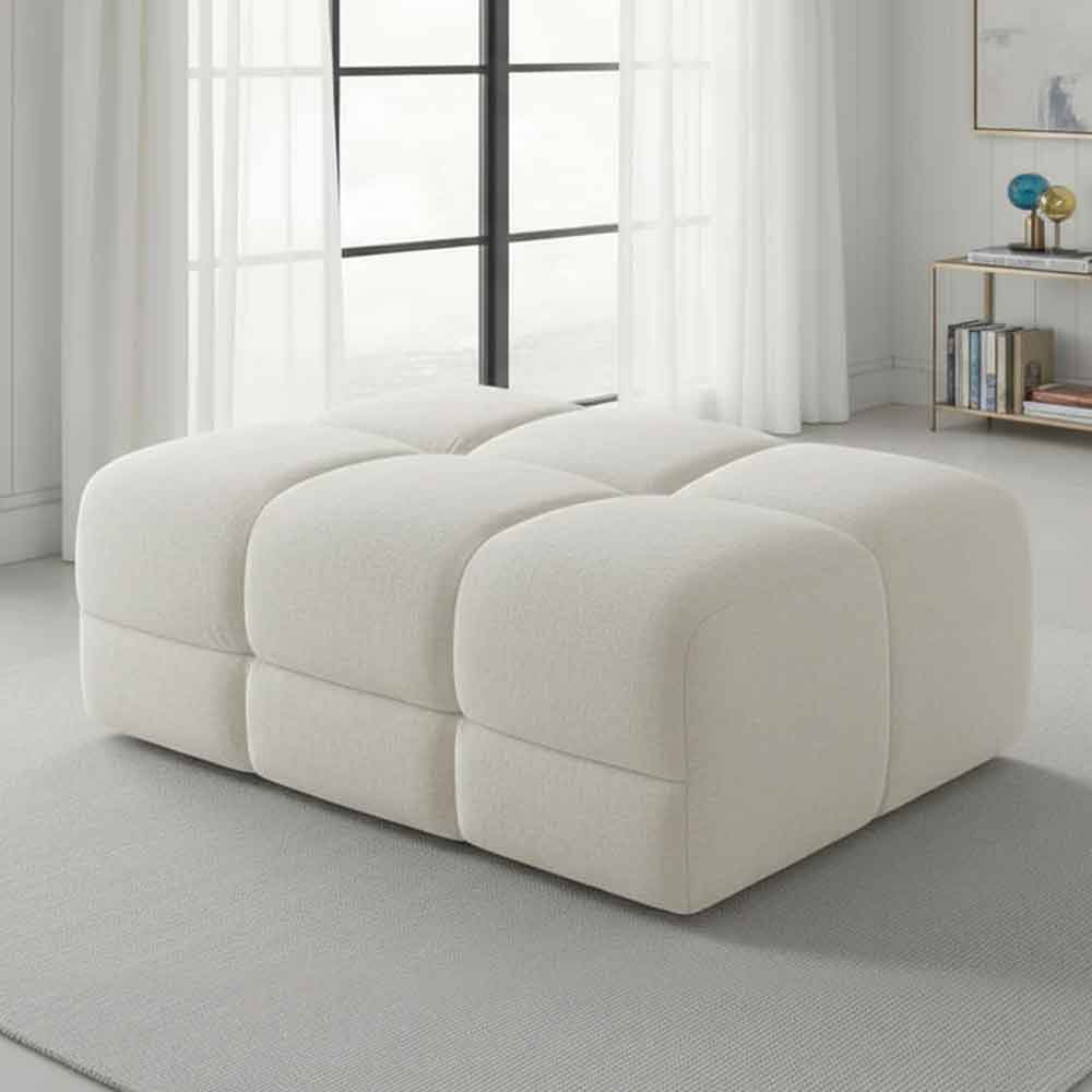 Jisaro Fabric Footstool in Natural